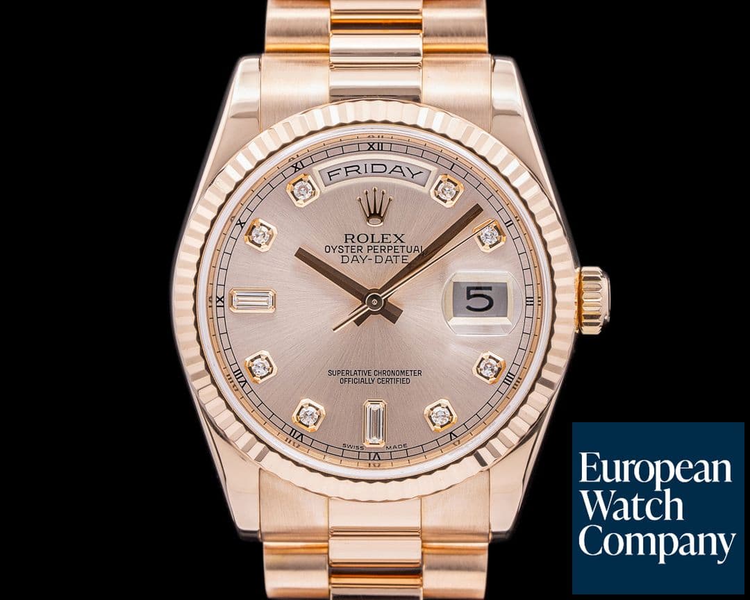 Image of Rolex Day Date President 118235 salmon diamond dial 18K Rose Gold