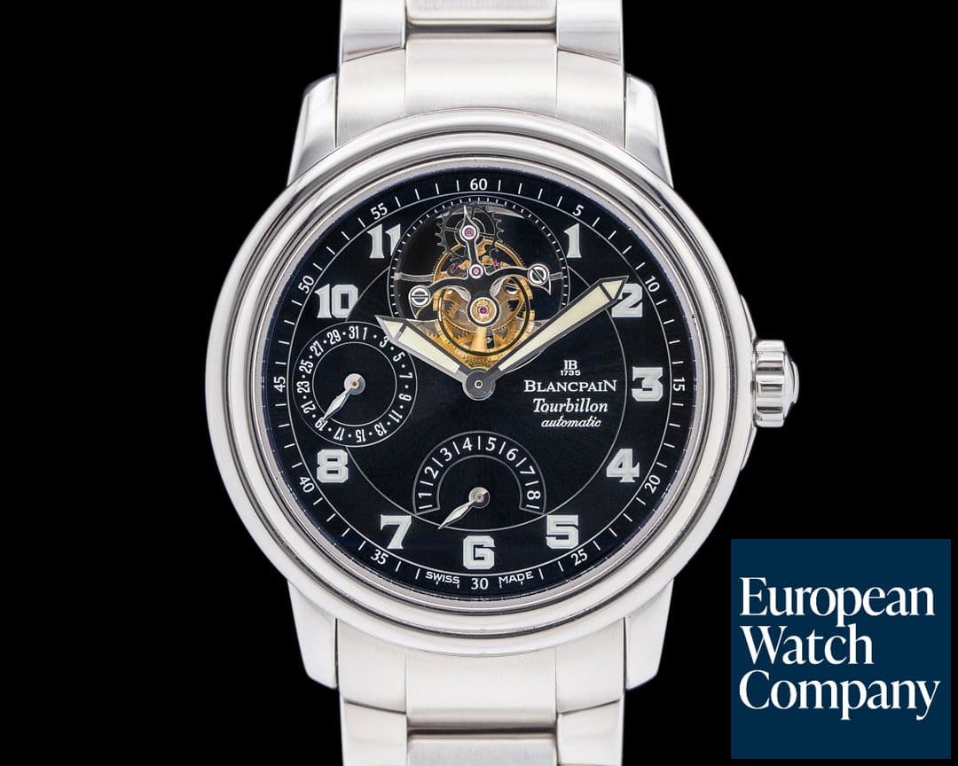 Image of Blancpain Tourbillon Automatic Desert Storm Black Military Dial SS RARE