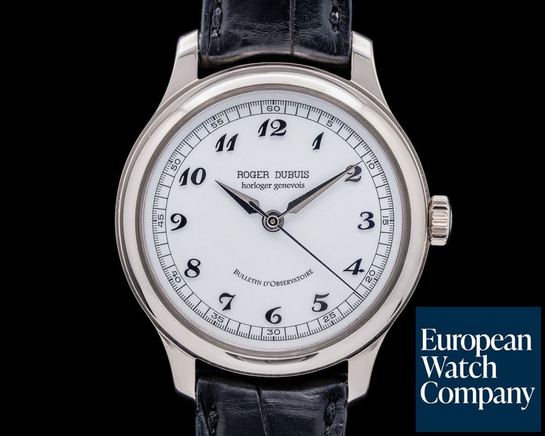 Image of Roger Dubuis Hommage H37 White Enamel Dial 18K White Gold Chronometre RARE