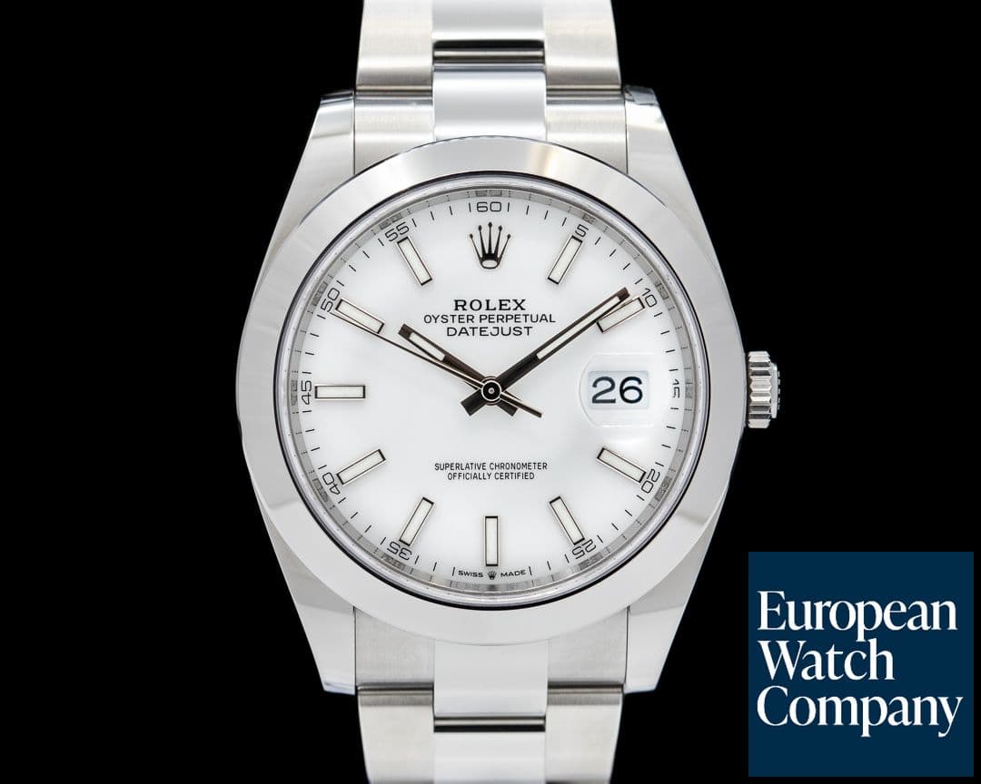 Image of Rolex Datejust 41 126300 White Stick Dial SS 2021