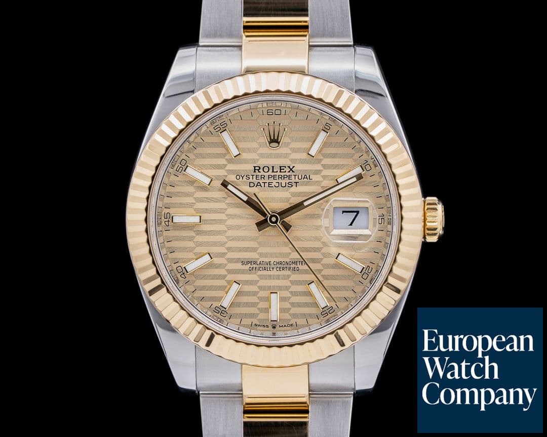 Image of Rolex Datejust 41 Champagne Motif Stick Dial 18K / SS