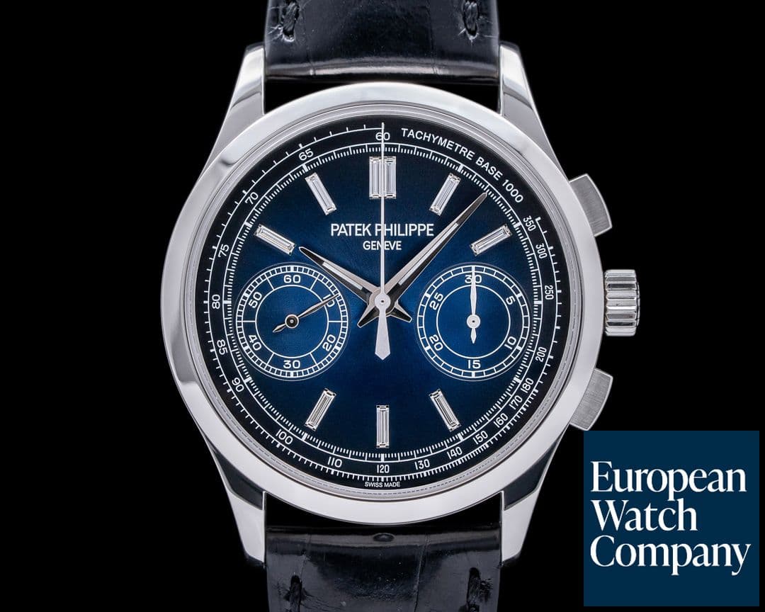 Image of Patek Philippe Chronograph Platinum 5170P Blue Diamond Dial FULL SET 