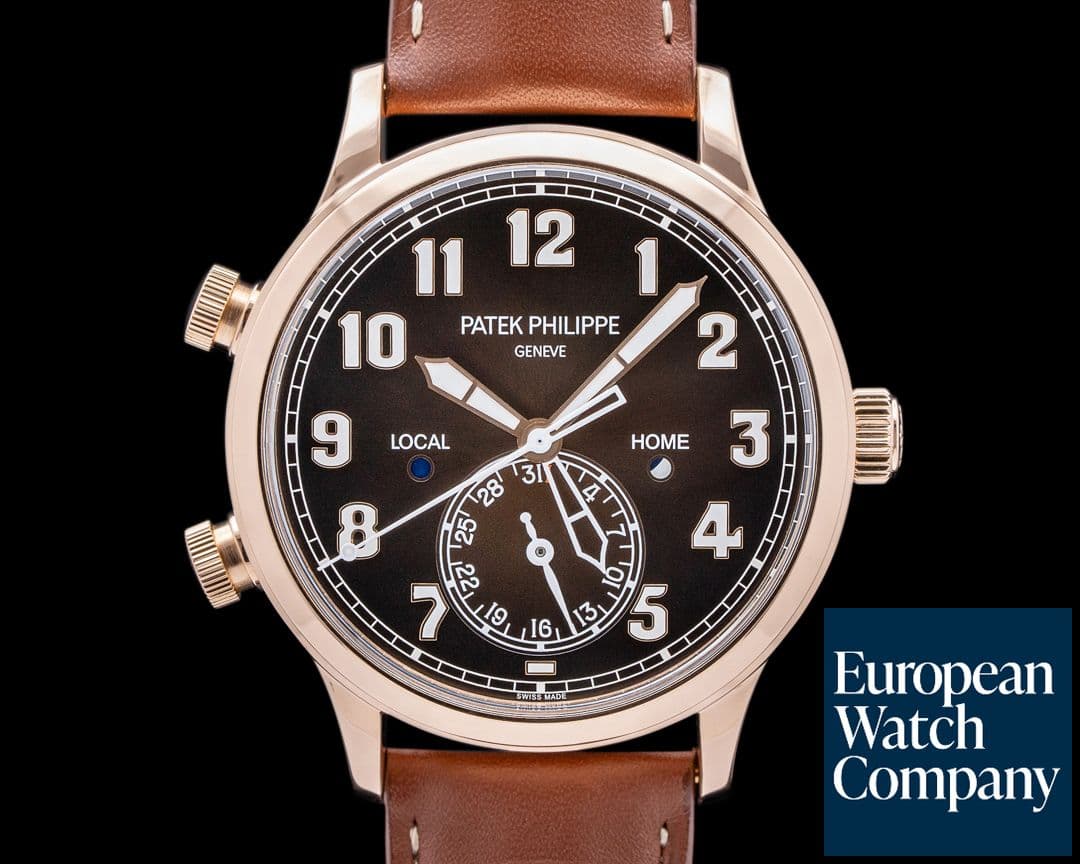 Image of Patek Philippe Calatrava 5524R Pilot Travel Time 18k Rose Gold