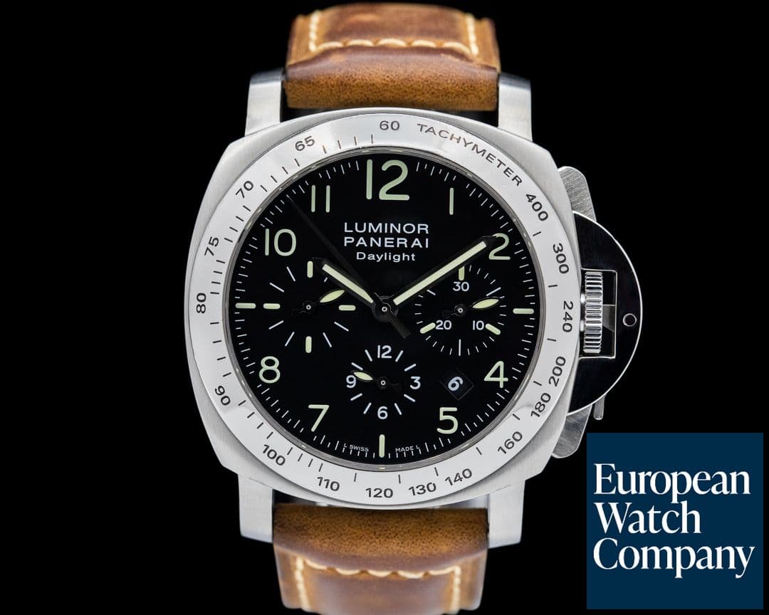 Image of Panerai Luminor Chronograph Daylight SS Black Dial