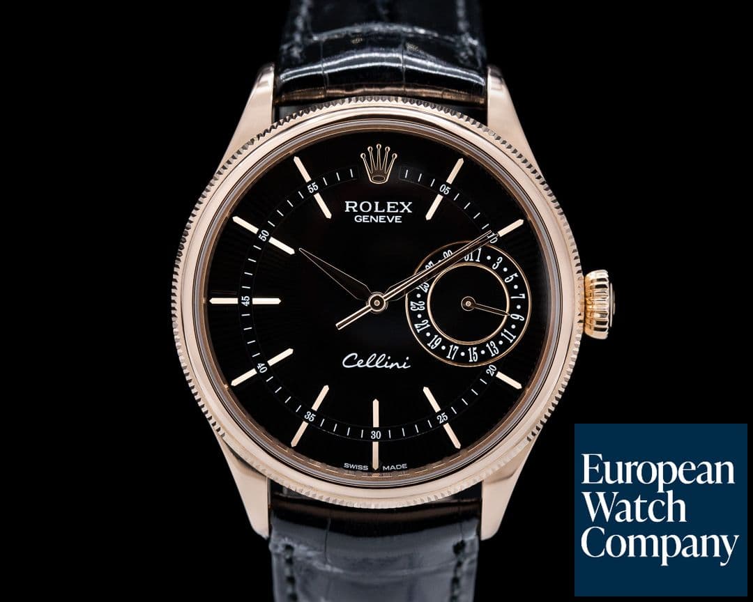 Image of Rolex Cellini Date Black Dial 18K Rose Gold