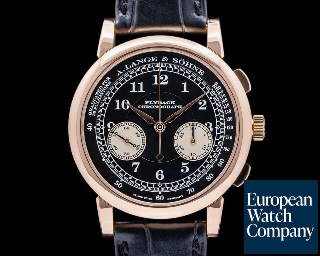 Image of A. Lange and Sohne 1815 Flyback Chronograph Black Dial 401.031 18K Rose Gold 