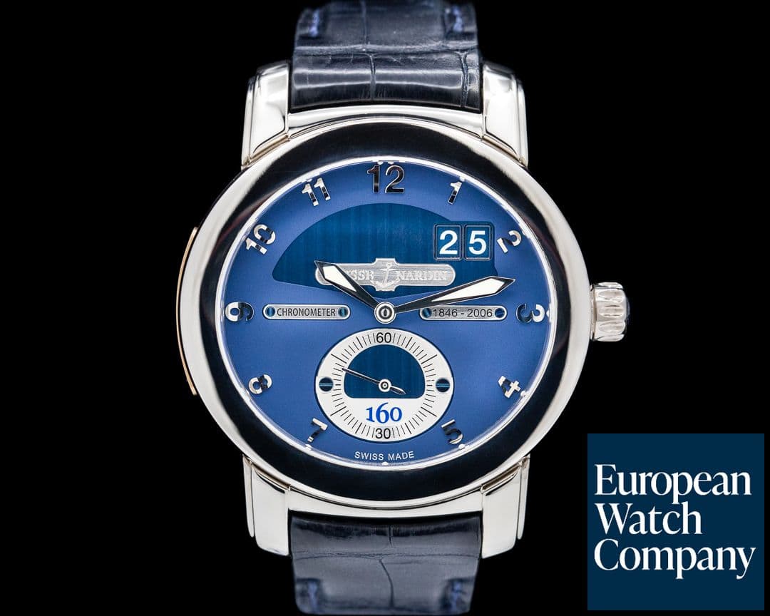 Image of Ulysse Nardin 160th Anniversary 18k White Gold / Alligator Full Set