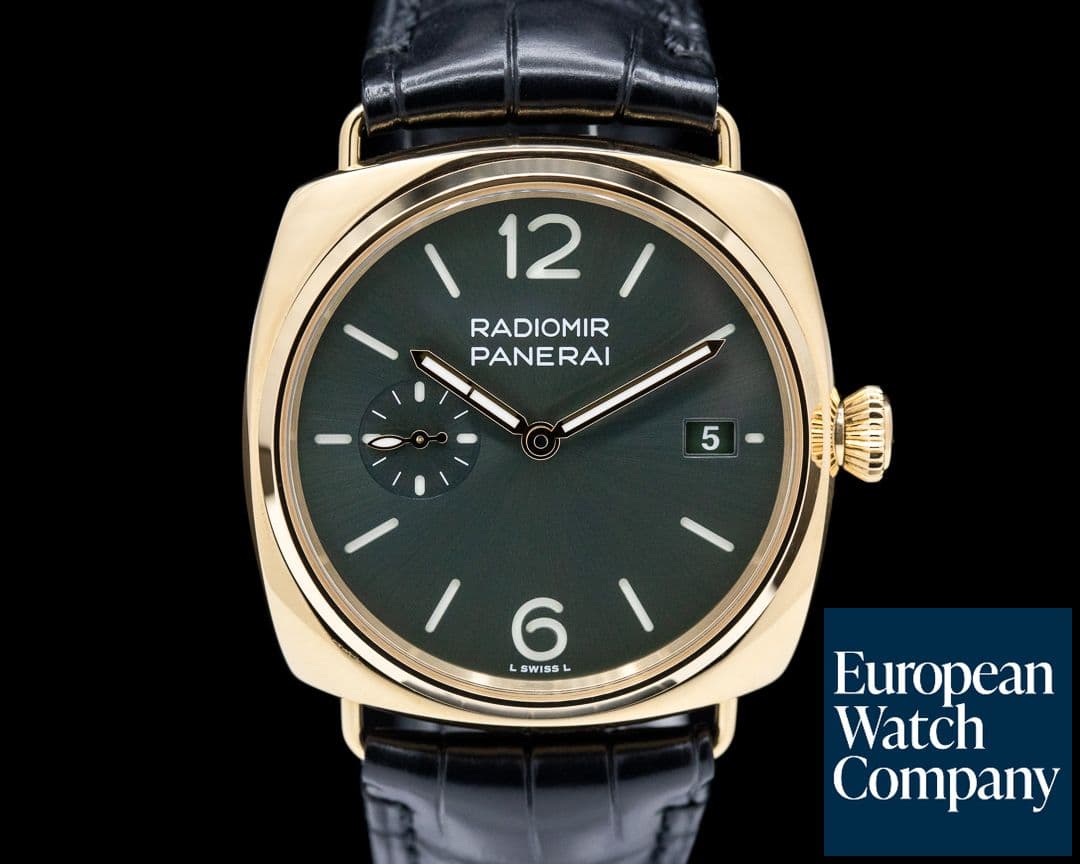 Image of Panerai Radiomir Quaranta 18k YG 40MM Olive Green Sandwich Dial 