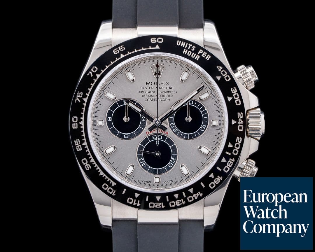 Image of Rolex Daytona 116519 18K White Gold Ceramic Oysterflex Silver Dial