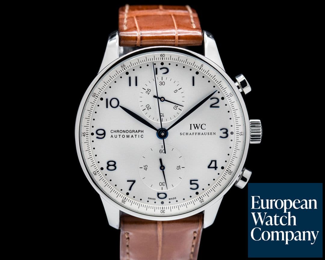 Image of IWC Portuguese Chronograph SS Silver Dial / Blue Numerals