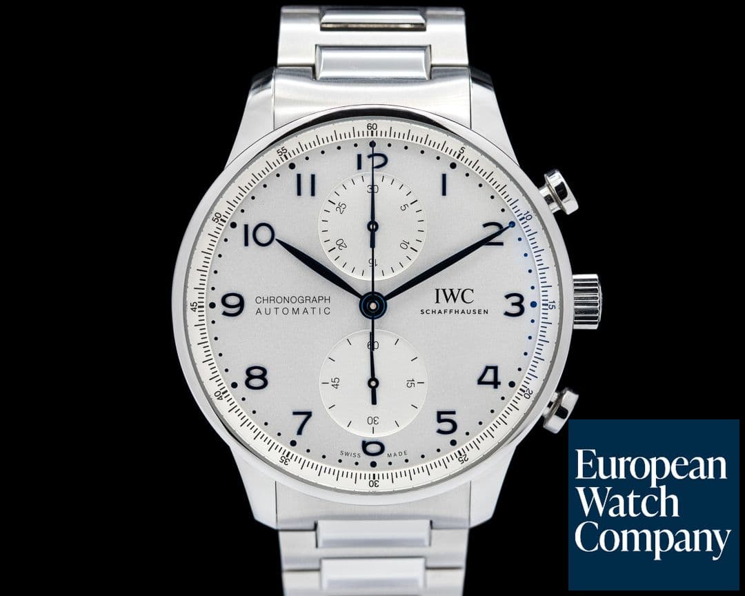 Image of IWC Portugieser Chronograph SS Silver Dial / Blue Numerals 