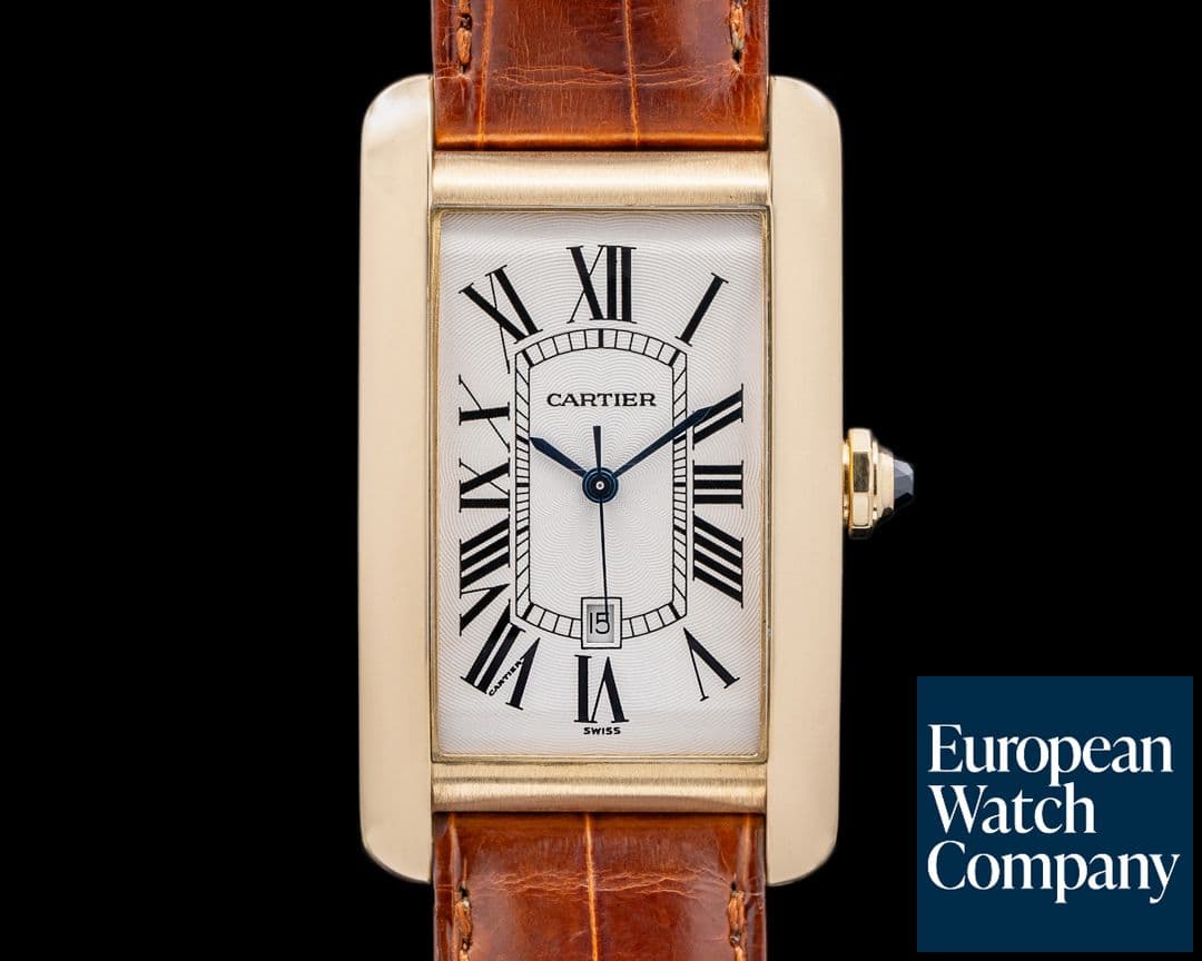 Image of Cartier Tank Americaine Large Mens 18K Yellow Gold