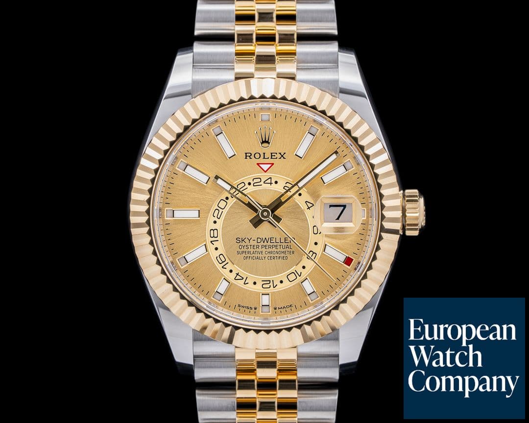 Image of Rolex Sky Dweller 326933 Steel & Yellow Gold Champagne Dial 2023