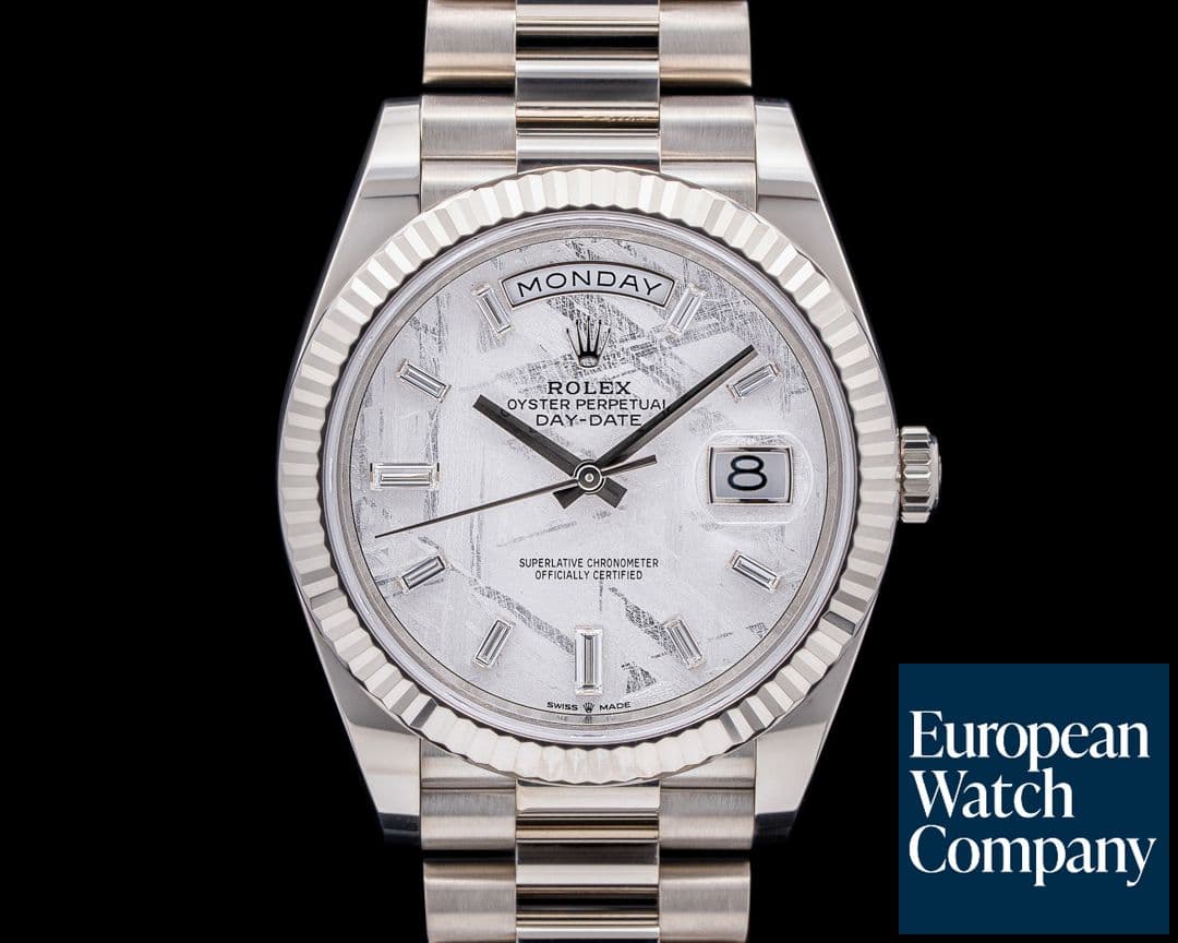 Image of Rolex Day Date 228239 President 18K White Gold Meteorite Baguette Dial