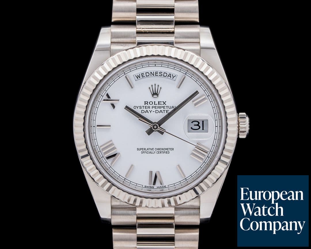 Image of Rolex Day Date President 228239 18K White Gold White Dial 40MM