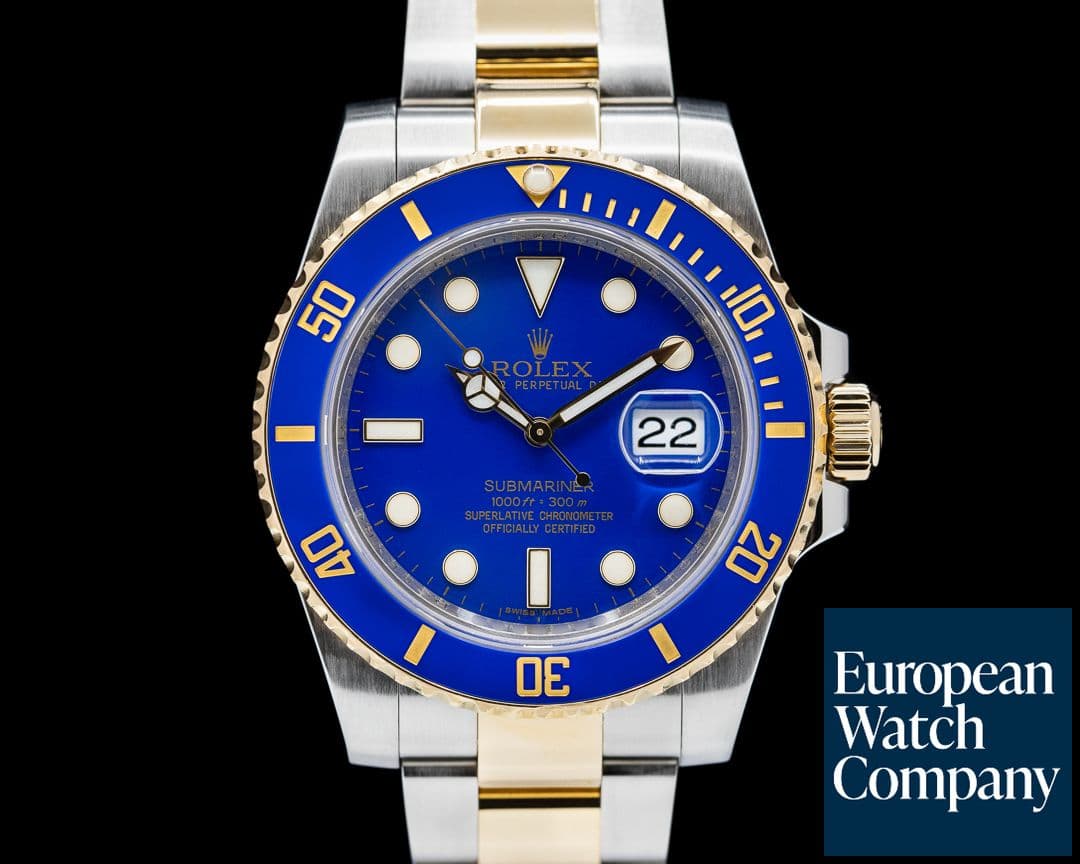 Image of Rolex Submariner 116613LB Ceramic flat blue dial 18K / SS 