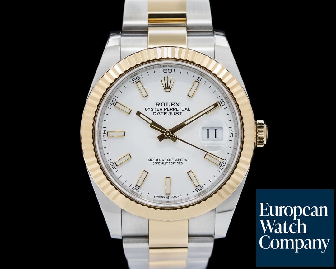 Image of Rolex Datejust 41 White Stick Dial 18K / SS