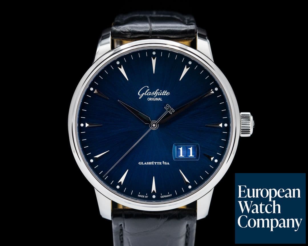 Image of Glashutte Original Senator Excellence Panorama Date Blue Dial 