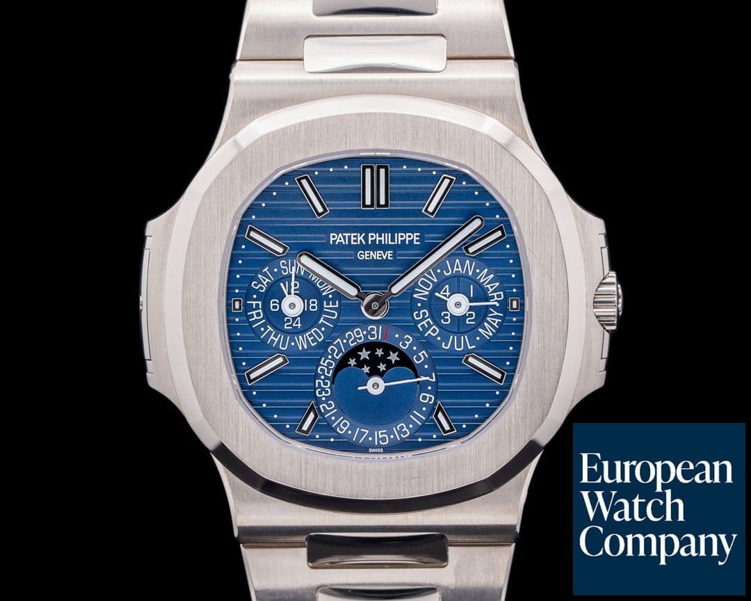 Image of Patek Philippe Nautilus 5740 Perpetual Calendar 18k White Gold Blue Dial 