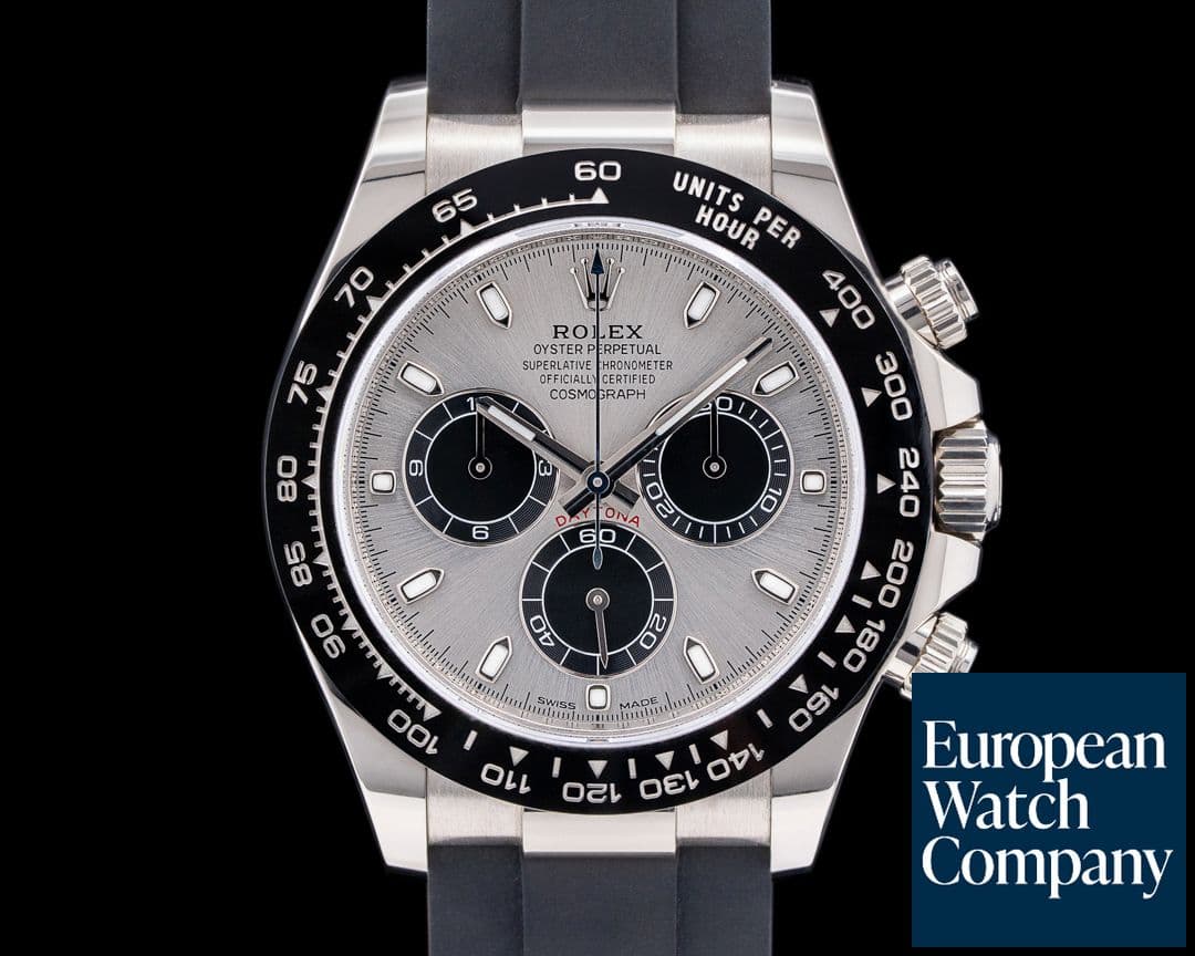Image of Rolex Daytona 116519 18K White Gold Ceramic Oysterflex Silver Dial