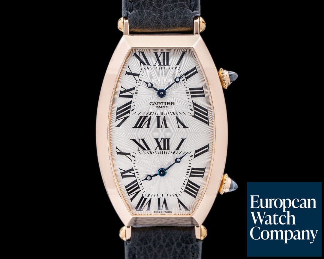 Image of Cartier Tonneau XL 2805 Dual Time COLLECTION PRIVEE CPCP Rose Gold