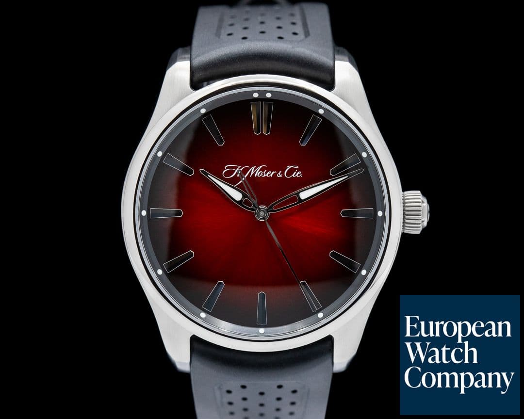 Image of H. Moser and Cie. Pioneer Centre Seconds SS Red Fume Dial