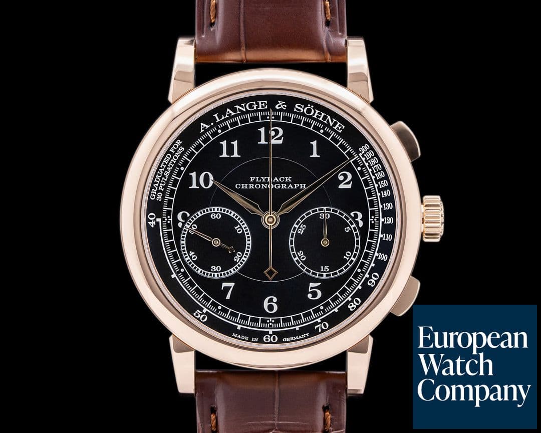 Image of A. Lange and Sohne 1815 Flyback 414.031 Chronograph Black Dial 18K Rose Gold 