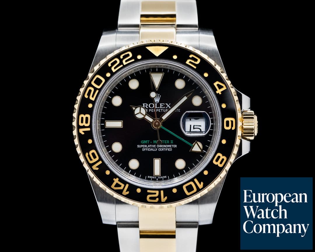 Image of Rolex GMT Master II 116713LN  SS / 18K Yellow Gold Black Dial