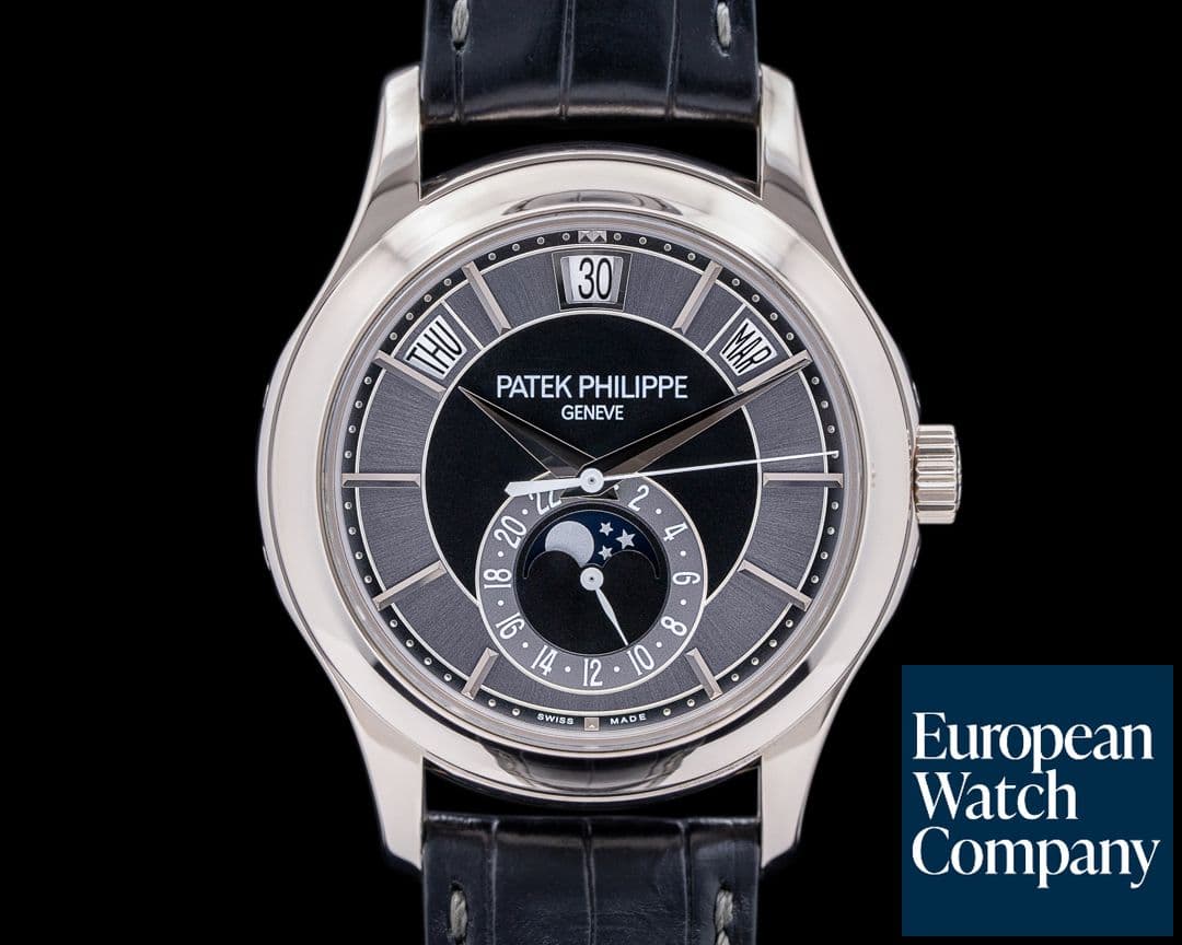 Image of Patek Philippe Annual Calendar 5205G Grey Dial 18K White Gold Black Dial