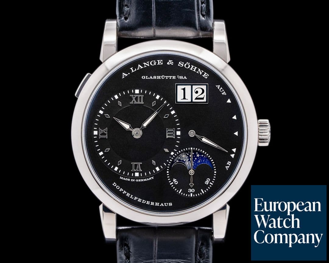 Image of A. Lange and Sohne Lange 1 Moon 192.029 18K White Gold Black Dial