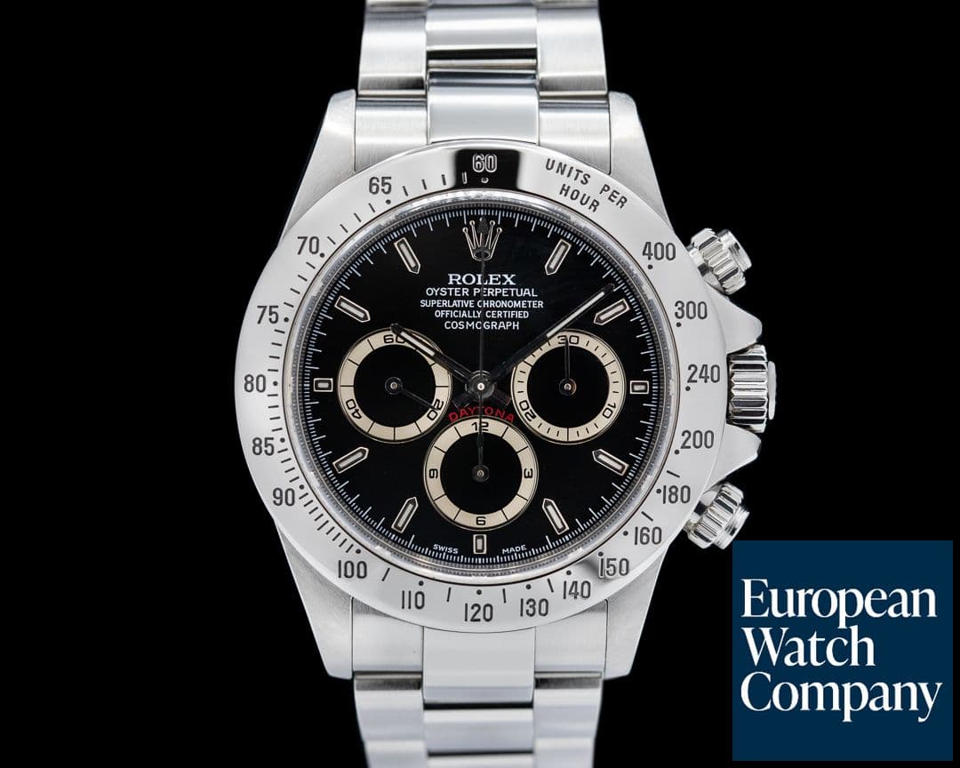 Image of Rolex Daytona 16520 Zenith Black Dial SS BOX/PAPERS