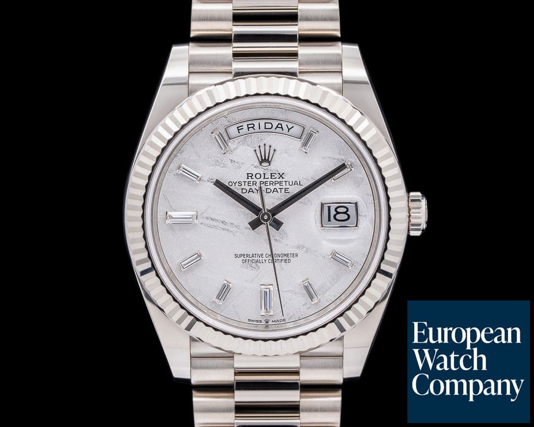 Image of Rolex Day Date 228239 President 18K White Gold Meteorite Baguette Dial