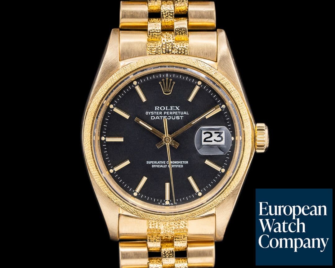 Image of Rolex Vintage Datejust Florentine Finish 18k Yellow Gold C. 1978 RARE