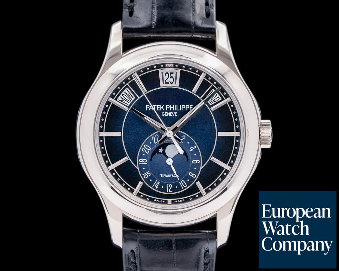 Image of Patek Philippe Annual Calendar 5205G-013 Blue Dial "TIFFANY & CO" 18K White Gold 