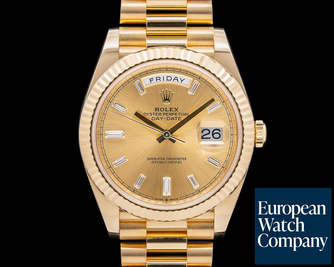 Image of Rolex Day Date Presidential Champagne Baguette Dial / Yellow Gold 40MM 