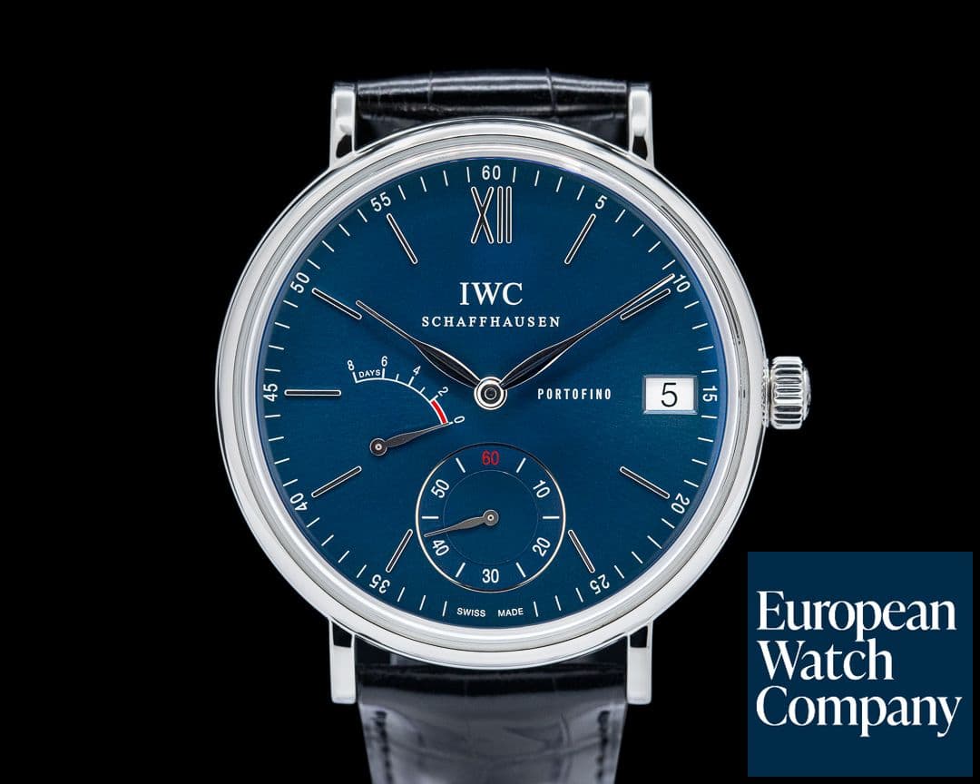 Image of IWC Portofino Hand Wound Eight Days SS Blue Dial