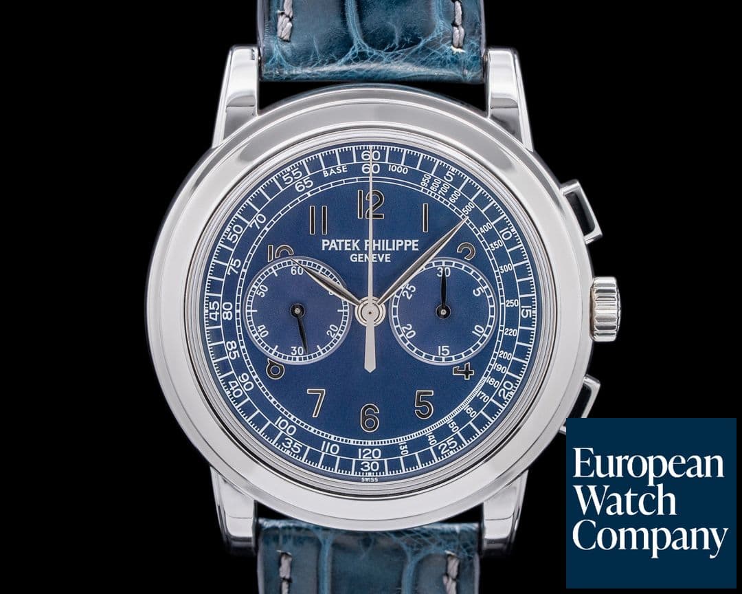 Image of Patek Philippe 5070P Platinum Blue Dial Chronograph 