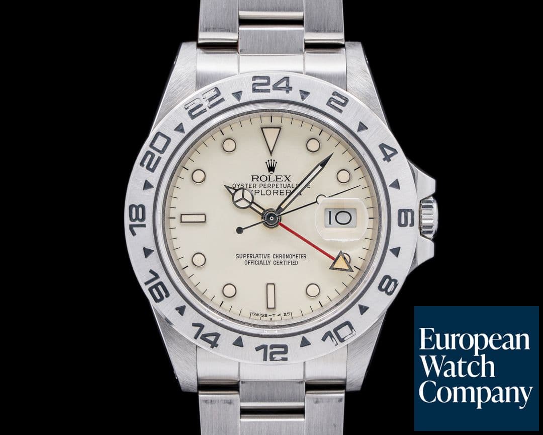 Image of Rolex Explorer II with RARE Transitional Cream Rail Dial SS Stunning