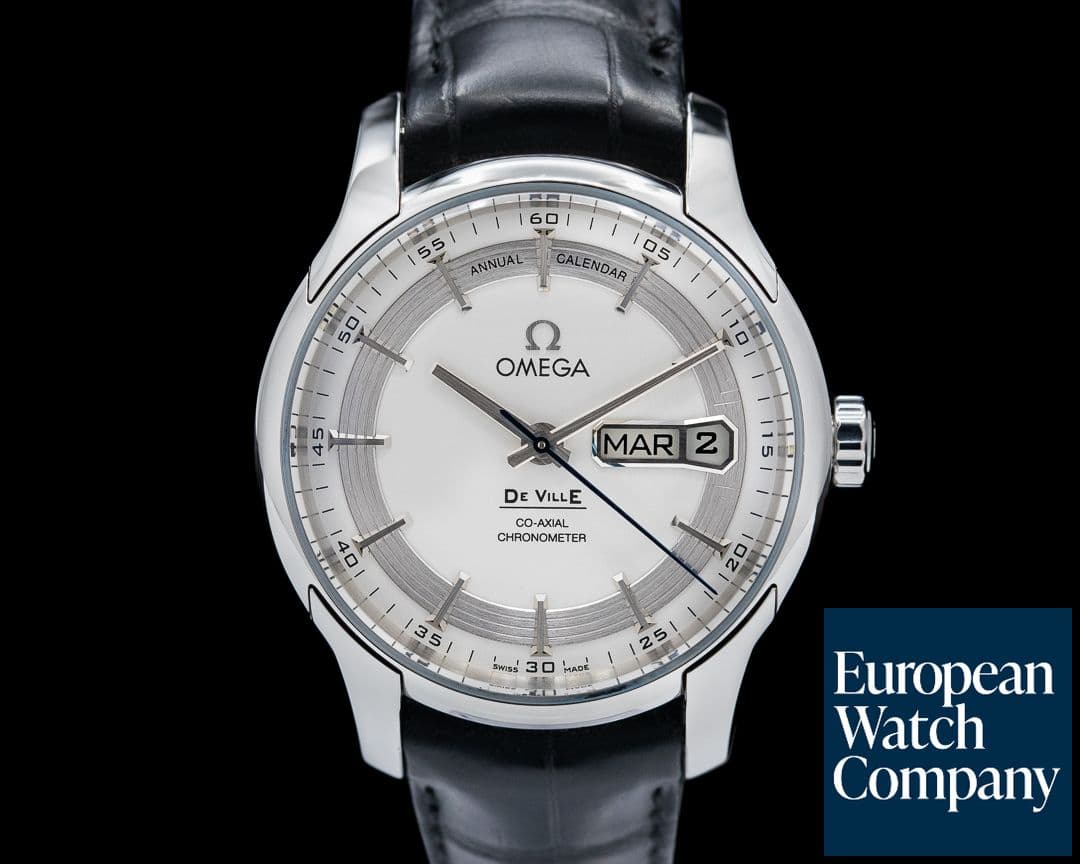 Image of Omega De Ville Co-Axial Hour Vision Silver Dial SS / Alligator 