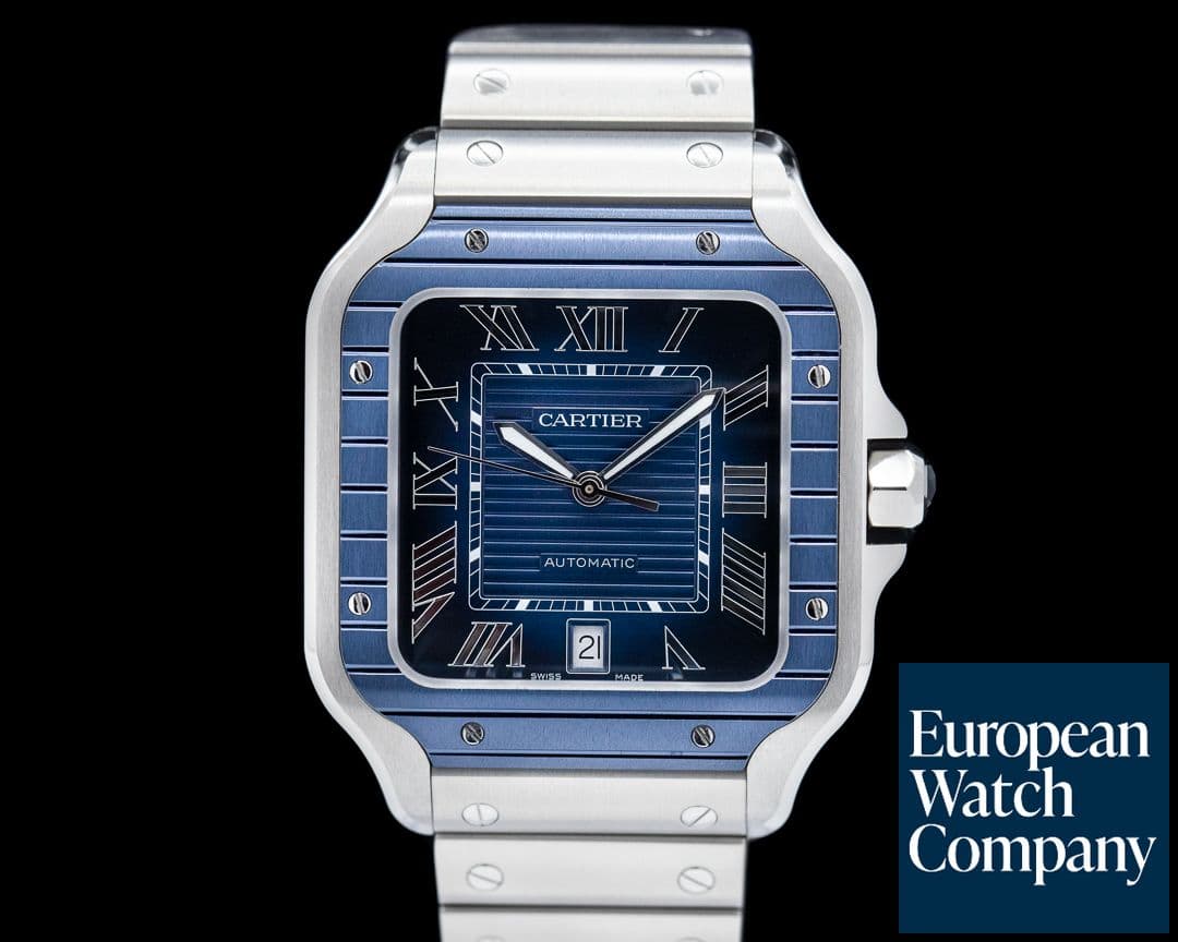 Image of Cartier Santos Large SS / SS Blue Dial Automatic