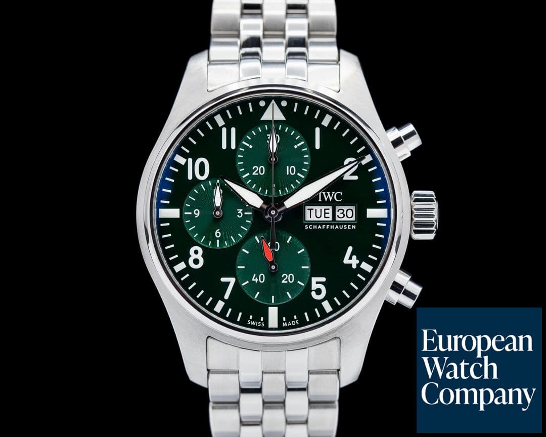 Image of IWC Pilots Watch Chronograph 41mm SS Green dial