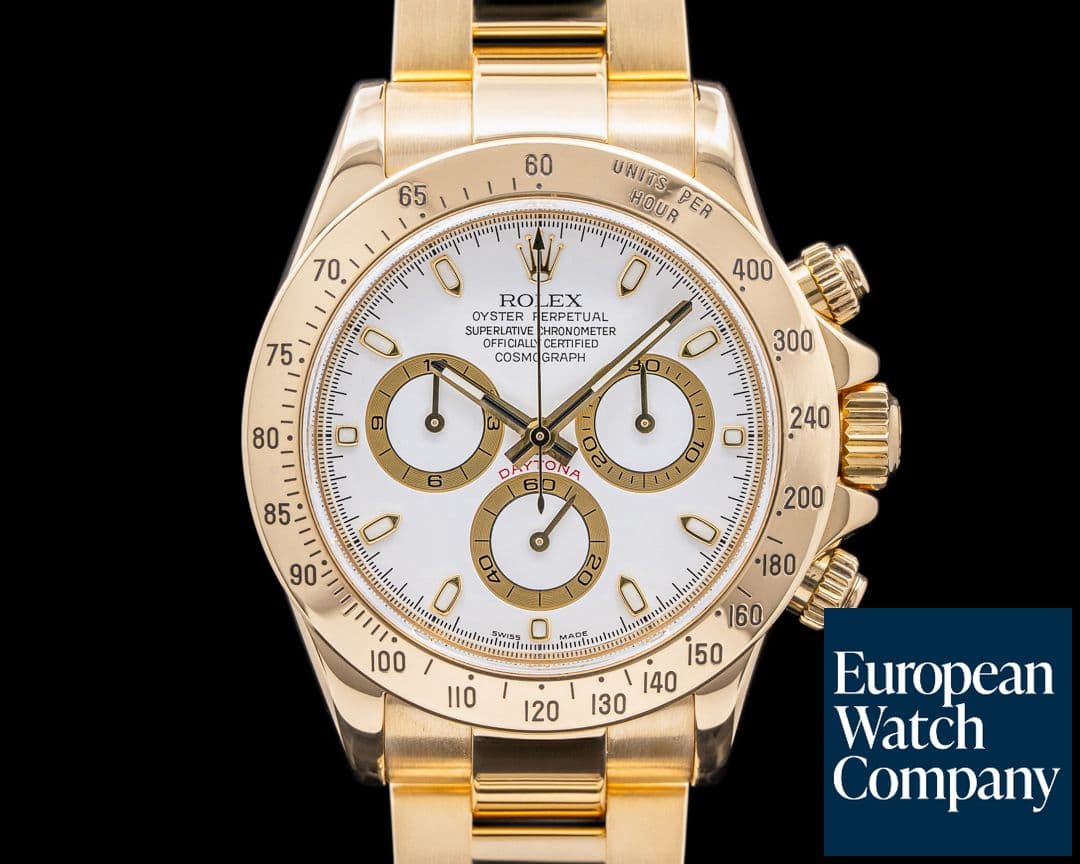 Image of Rolex Daytona 18K Yellow Gold White Dial BOX & PAPERS