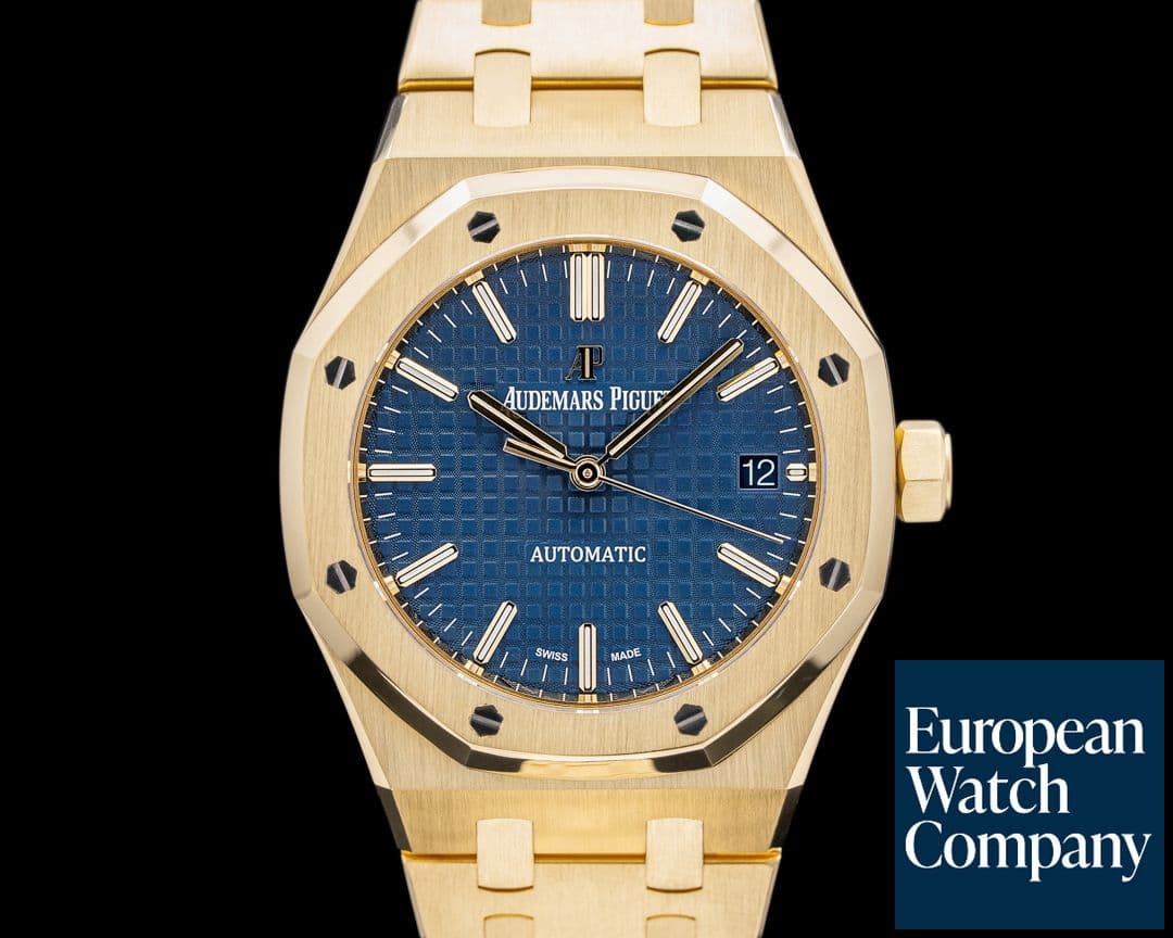 Image of Audemars Piguet Royal Oak 15450BA Blue Dial 18K Yellow Gold