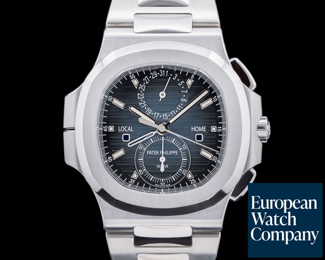 Image of Patek Philippe Nautilus 5990 Blue Dial Travel Time Chronograph SS 2022