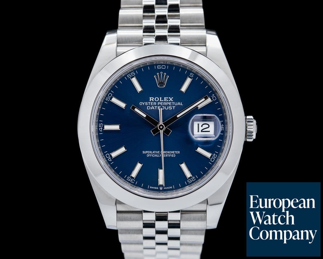 Image of Rolex Datejust 41 126300 Blue Stick Dial SS Jubilee 2022
