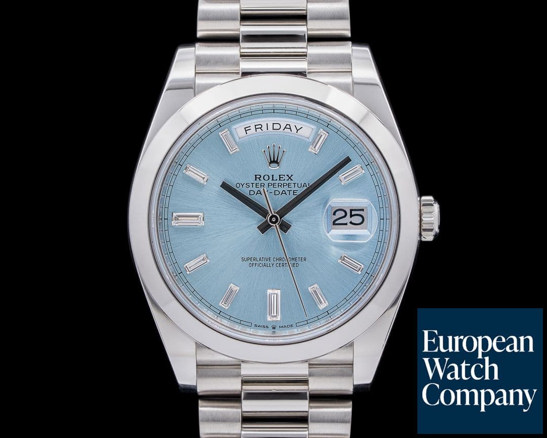 Image of Rolex Day Date 228206 Platinum Glacier Blue Dial Diamond 40MM