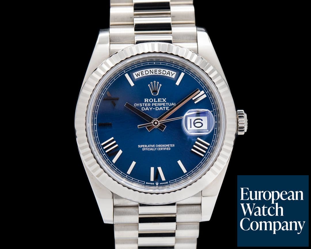 Image of Rolex Day Date 228239 President 18K White Gold Blue Dial 40MM