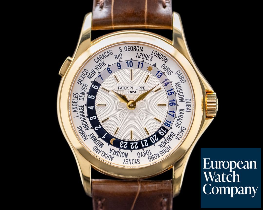 Image of Patek Philippe World Time 5110J 18K Yellow Gold FULL SET ORIGINAL OWNER