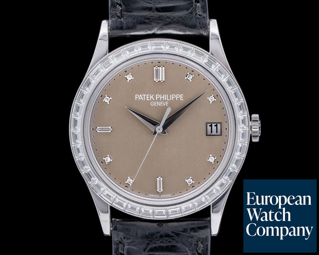 Image of Patek Philippe Calatrava 5298P-001 Platinum Baguette Bezel Gray Dial RARE