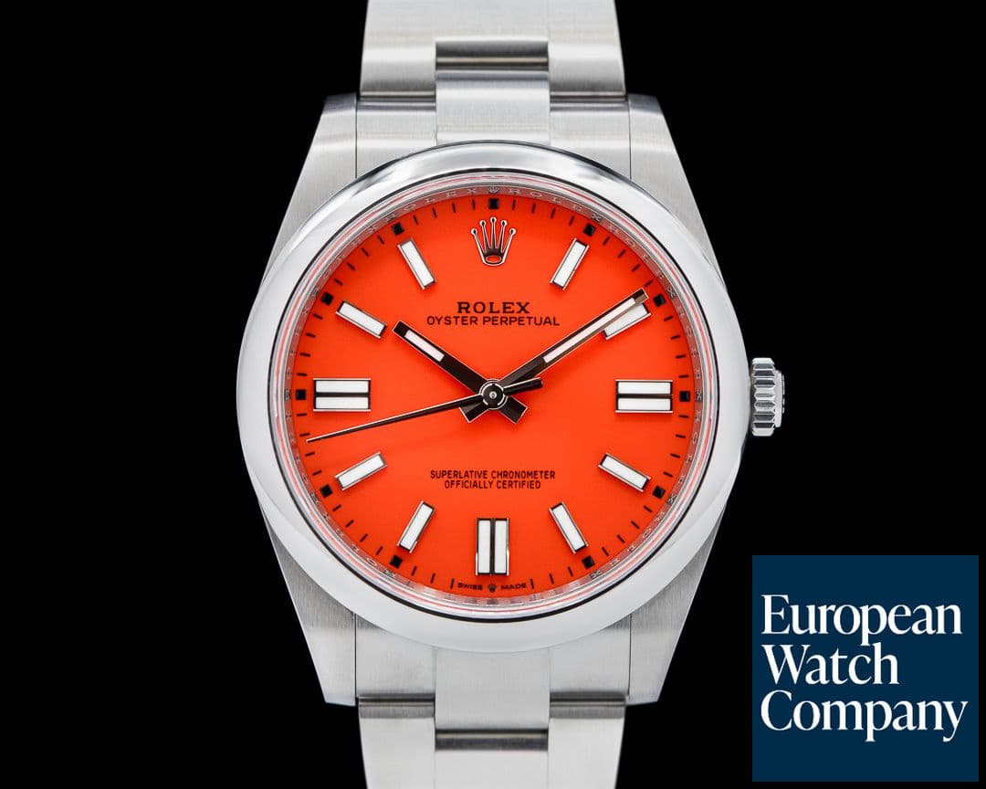 Image of Rolex Oyster Perpetual 124300 41mm SS / Coral Red Dial 2021